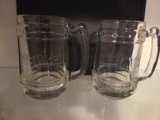 2 x Captain Morgan Rum Heavy Glass Embossed Tankard/glass mug wie neu