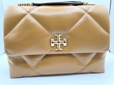 Tory Burch Kira Diamond Quilted Medium Convertible Shoulder Bag in Tan Leather
