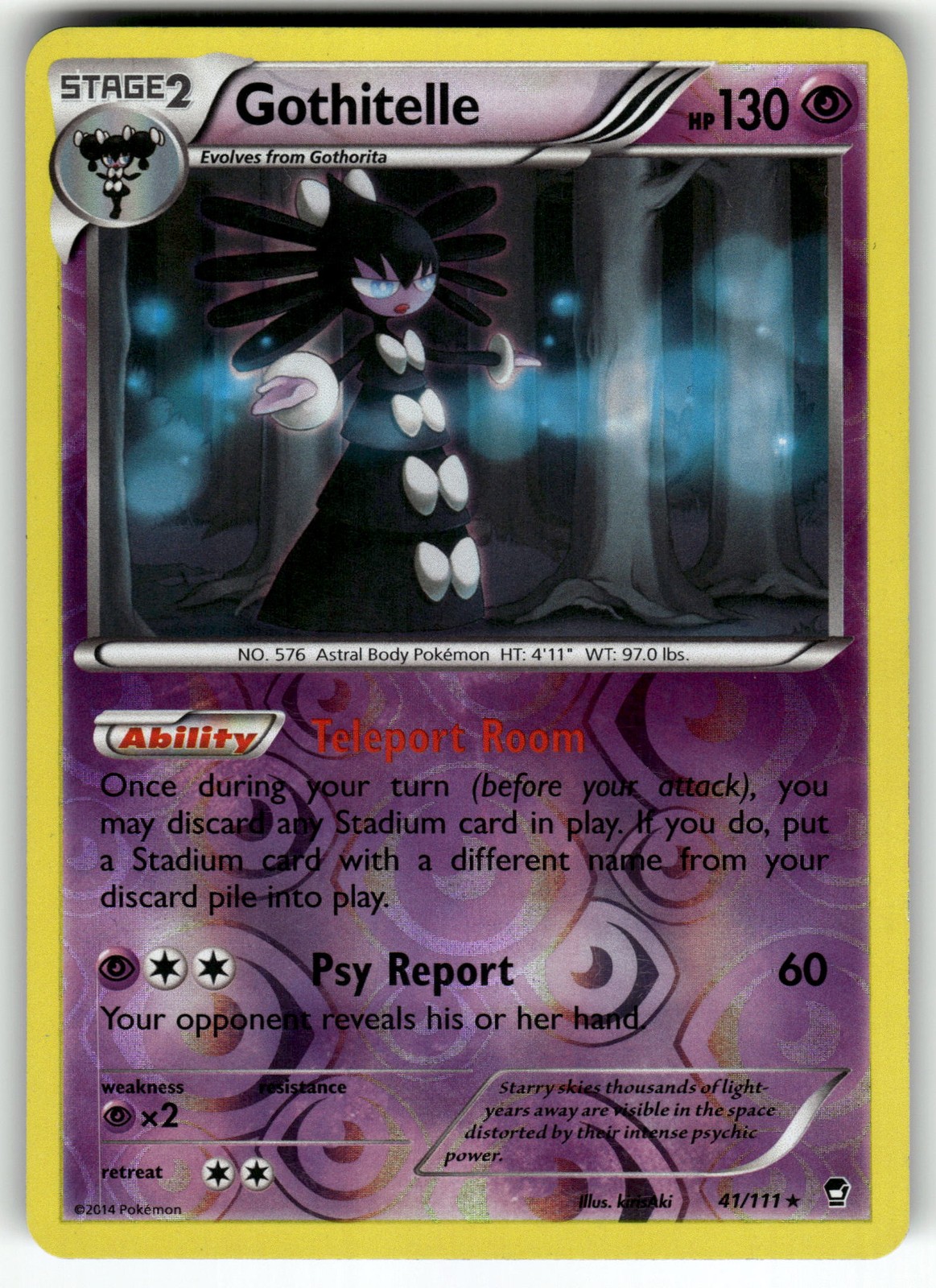 Gothitelle 41/111 XY - Furious Fists LP Pokemon Card TCG