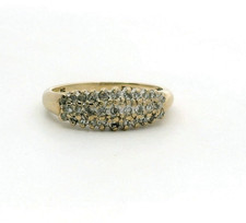 9ct Yellow Gold Ring Diamond 0.15ct Stones UK HallmarkProng Setting Size L 2.3g
