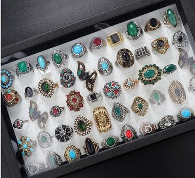 Neu los 50stk gemischt Damen Mode Metalllegierung Schmuck Ringe Großhandel LOVE