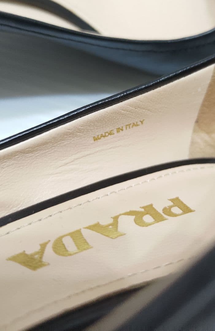 PRADA Women's Ribbon Pumps Size:37/JP:24 Leather Black From Japan 135150K Authen thumbnail 10