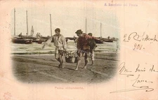 dt153 cartolina san benedetto del tronto, pesca abbondante,ascoli piceno