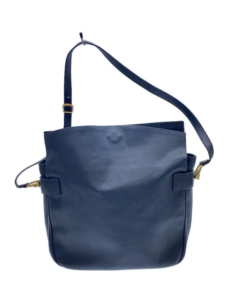 GUCCI black leather plain shoulder bag