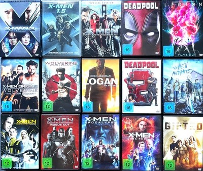 X-Men 1-10 + Rogue Cut + Deadpool + New Mutants + TV Serien Legion + Gifted DVD