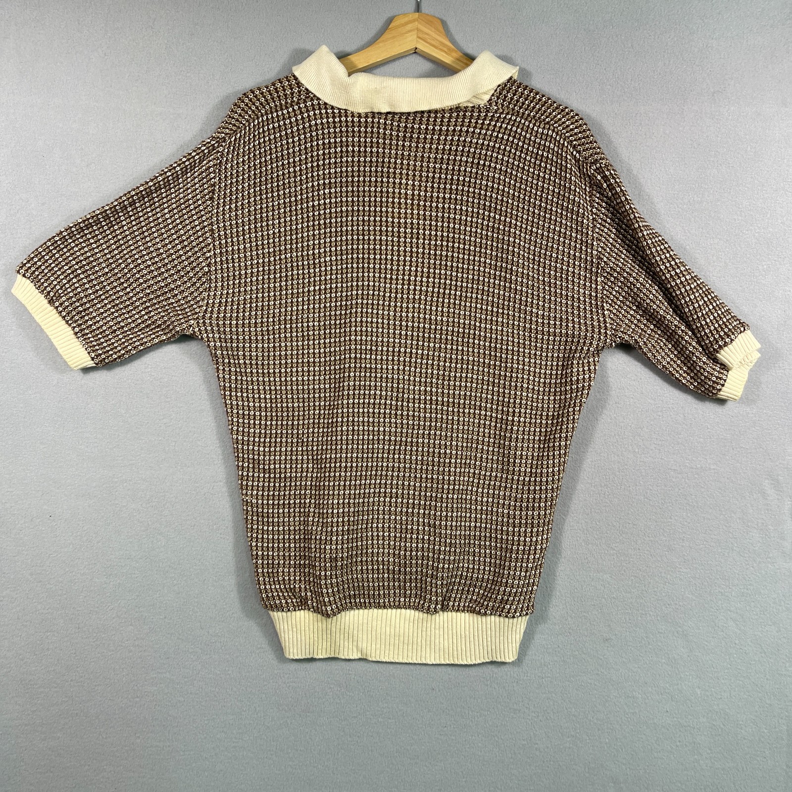 Vintage Nino Cerruti Knit Polo Shirt Mens XL Brown Sweater Italy Luxury Preppy image 2