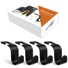 4-Pack Car Headrest Hooks Heavy Duty Seat Back Storage Organizer for Bags Purses