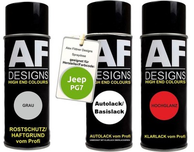 Spraydose Set für Jeep PG7 Stryker Green Perl Autolack Klarlack Grundierung Spra