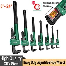 Adjustable Plumbers Waterpump Stilsons Monkey Pipe Wrench Pliers 8" 10"-24" Tool