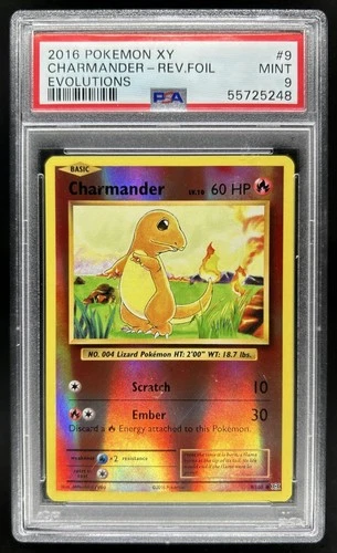 2016 Pokemon XY Evolutions Charmander Reverse Holo #9/108 PSA 9