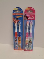 Brush Buddies Kids Hot Wheels  Barbie Toothbrush 2 Piece Set new
