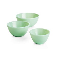 Mosser Glass Jadeite Mixing Bowl Set Set of 3 , Green Glass