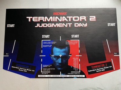 Terminator 2 Arcade Control Panel Overlay T2 CPO Textured Polycarbonate Laminate