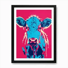 Cow - Pop Art Art Print Framed Wall Art Poster Canvas Print Picture