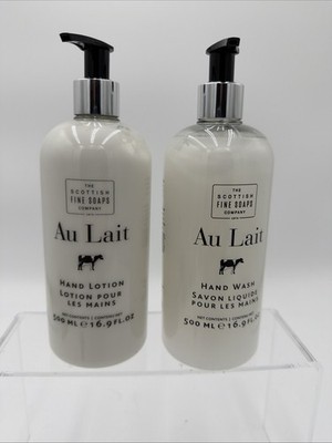 (2 Pack) The Scottish Fine Soaps Au Lait Signature Hand Wash and Hand Lotion New