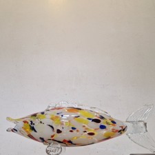 Grand Poisson En Verre épais - Jarre Ou Bonbonnière Décorative Vintage