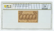 25c First Issue Fractional Currency PCGS Banknote #fr. 1281 VF25 GR9