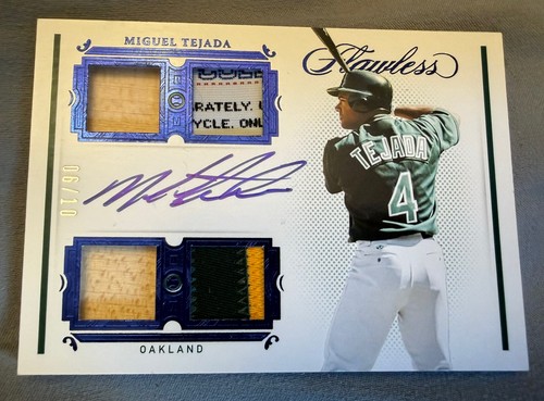2021 Panini Flawless Flawless Quad Patch Auto 6/10 Miguel Tejada #FS-MT RARE 🔥 