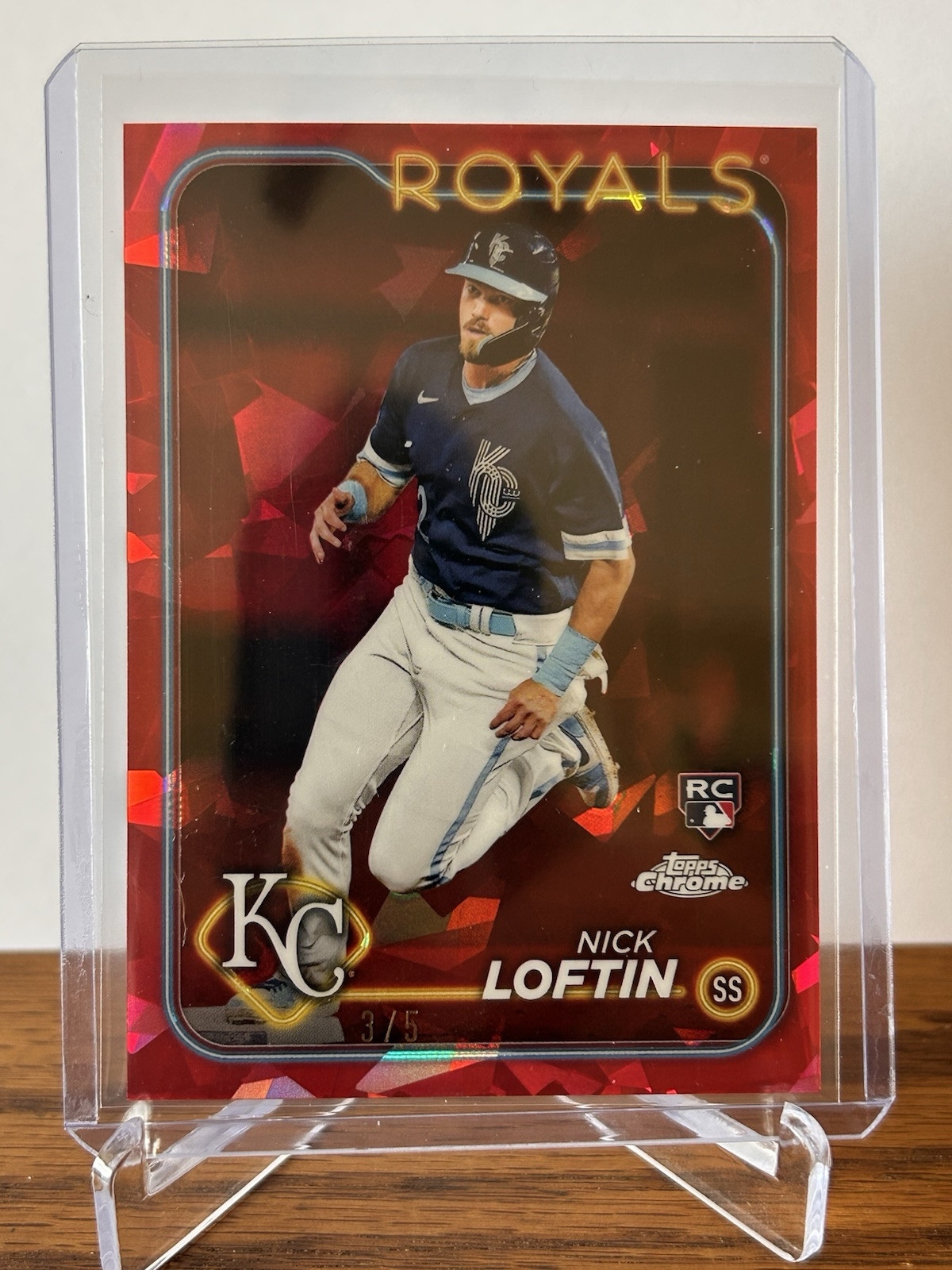 2024 Topps Chrome Sapphire NICK LOFTIN ROOKIE RED REFRACTOR #3/5!! ROYALS