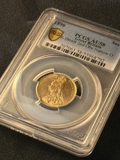 *Rotated Die* Lustre Graded PCGS 1890 Queen Victoria Jubilee Head Gold Sovereign