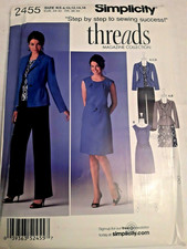 Simplicity 2455 Dress Top Pants Jacket Suit Sewing Pattern Ladies 8 10 12 14 16