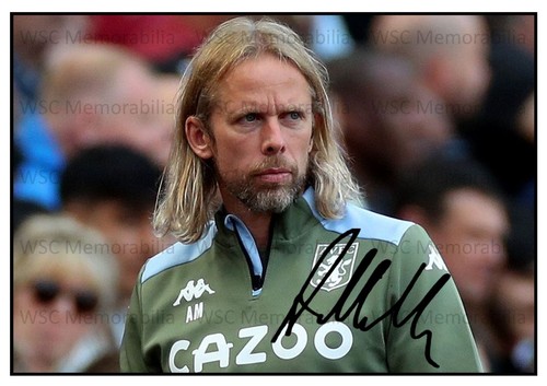 10969. Austin MacPhee Signed Pictures A4 Prints Aston Villa Scotland Hearts etc.