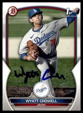 2023 Bowman Draft Baseball Wyatt Crowell Los Angeles Dodgers #BD-63 Signed