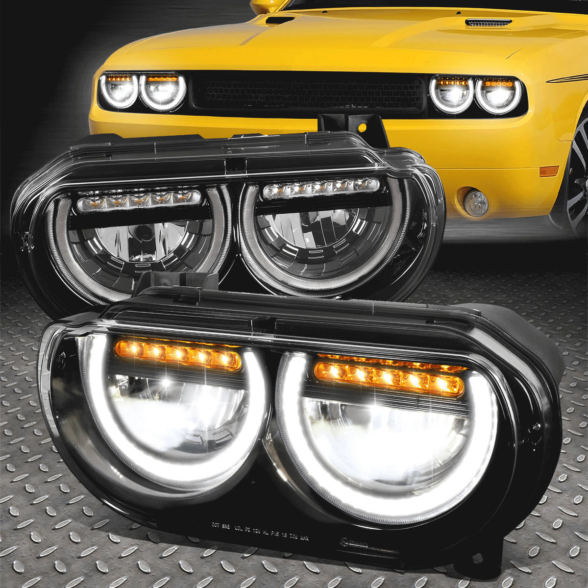 For 08-14 Dodge Challenger Sequential Signal LED U-Halo DRL