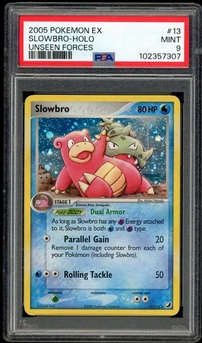 SLOWBRO HOLO - 2005 POKEMON EX UNSEEN FORCES #13 PSA 9 MINT