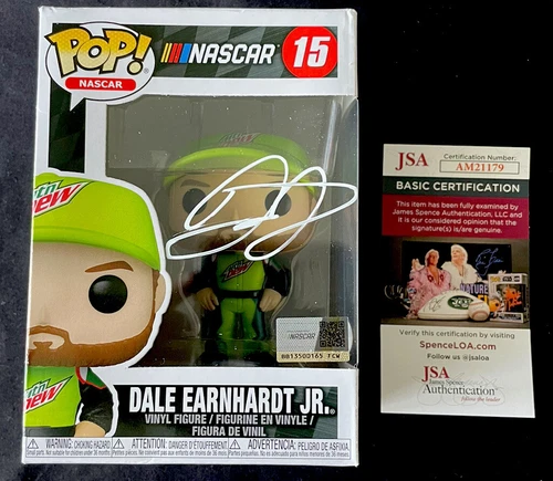 DALE EARNHARDT JR SIGNED AUTOGRAPHED COA JSA FUNKO POP #15 NASCAR