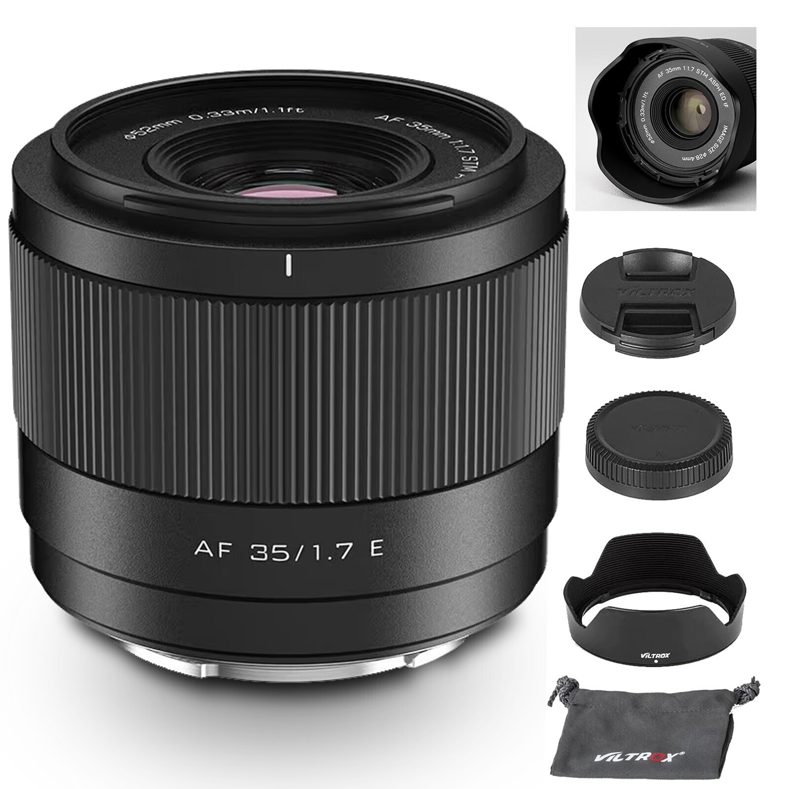 VILTROX 35mm F1.7 Sony E objectif grand angle compact et autofocus