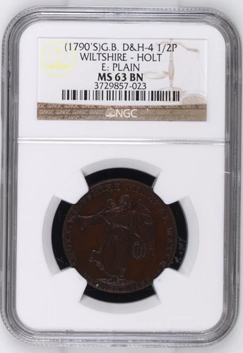 GREAT BRITAIN Wiltshire Holt c1790s Halfpenny Conder Token D&H-4 NGC MS63