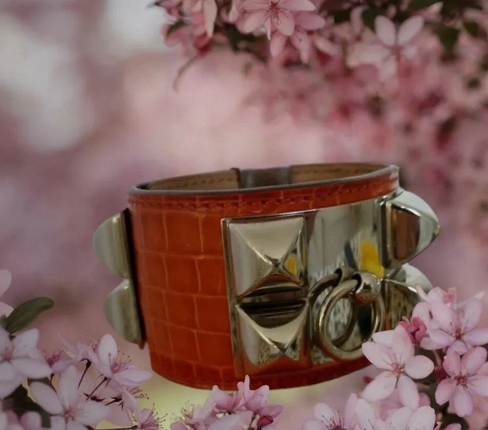 Hermes COLLIER DE CHIEN ORANGE KROKO ARMBAND - Bild 2 von 4