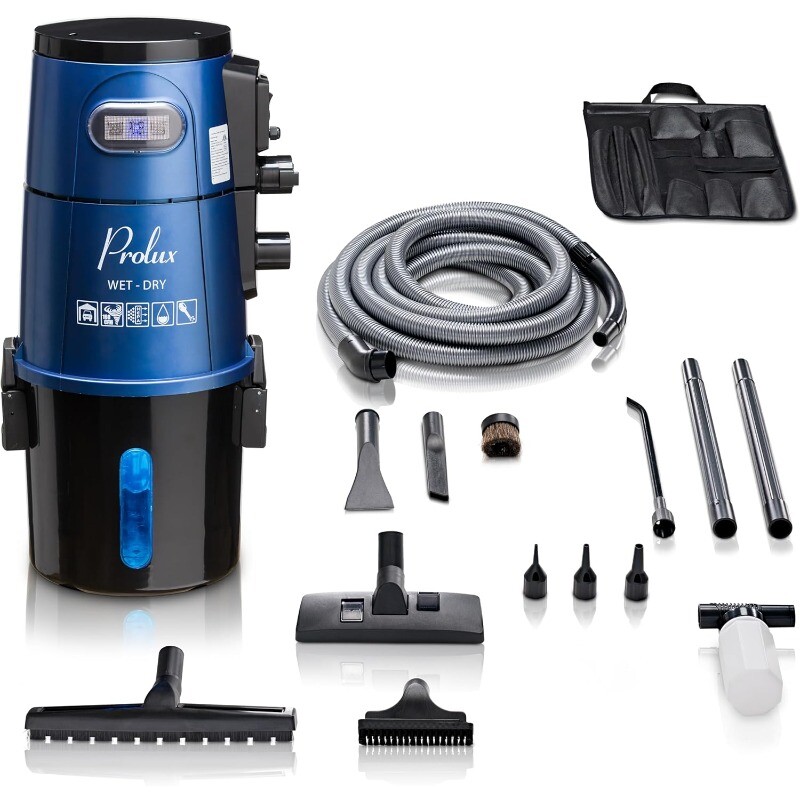 Prolux Wall-Mounted Wet Dry Garage Vacuum for Professional Shop Use