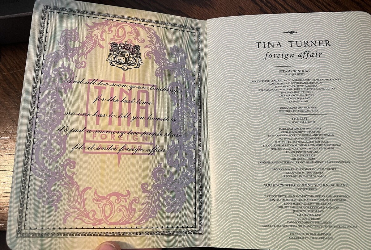 Tina Turner Signed Autographed Promo Cd /passport ￼Foreign Affair