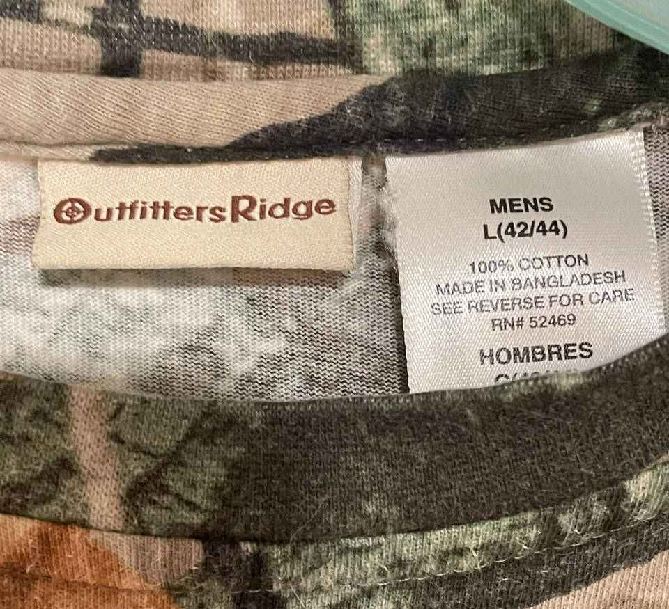 Outfitters Ridge Men’s Camo Long Sleeve T Shirt Fusion Hunting Camo Large L - Image 4 of 4