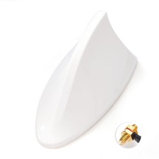 Car SUV AM FM Radio Stereo Aerial Vehicle Top Roof Mount White Shark Fin Antenna