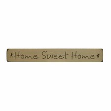 Distressed "Home Sweet Home" Engraved Quote Block Sign- Rustic Country