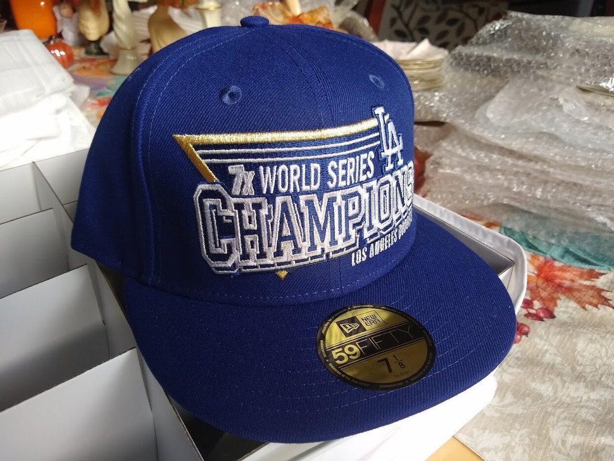 Dodgers 7x World Series Champions 7 1/8 Hat Cap Brand New Blue Los