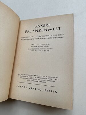 Unsere Pflanzenwelt Sterne, Carus Aglaia von Enderes und Vollrath Hopp 1952