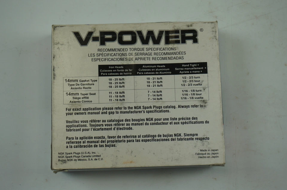PAQUETE DE 4 BUJÍAS NGK V POWER BCPR5E-11 #1273 NOS Foto 4 de 4