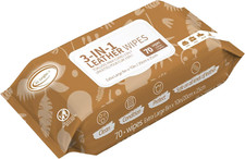 Air Jungles 3In1 Leather Cleaner Wipes 70 Count, Extra Large 8" X 10" Size, Clea