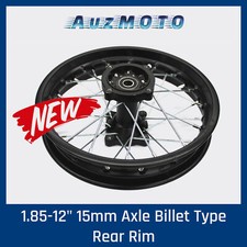 1.85-12" 15mm Axle Billet Type Rear Rim for 70cc 110cc 125cc Dirt Trail MX Bikes
