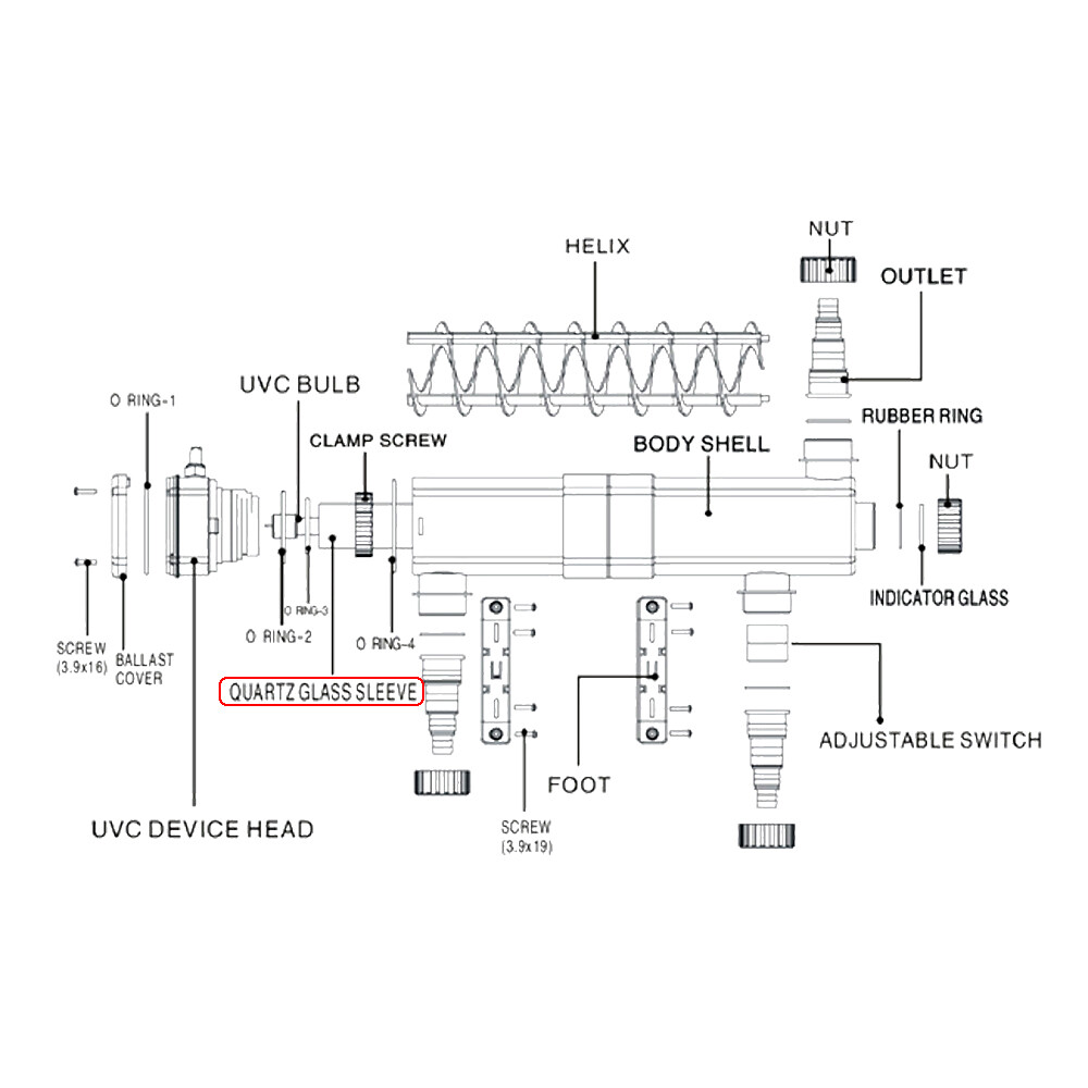 SunSun Pièce Détachée Stérilisateur CUV-672 Kit De