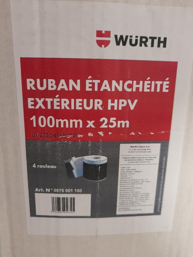 Ruban étanchéité Würth HPV extérieur 100mm protection premium longue durée membrane toiture