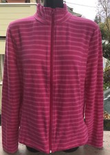 Gently Used Women s JONES NEW YORK Pink Stripe Lightweight Sweatshirt, Size XL