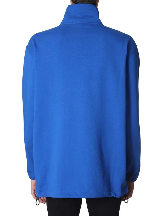 ALEXANDER MCQUEEN MCQ BLU Felpa con cordino a mezza cerniera US Large