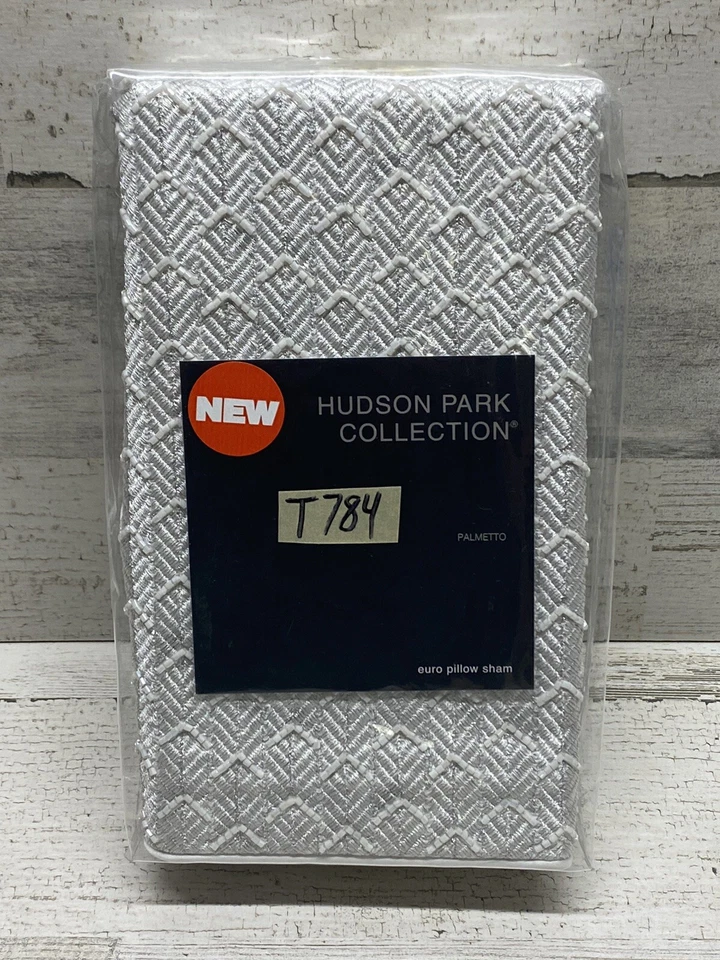 Hudson Park Palmetto (1) Euro Embellished Pillowsham White / Silver New - Image 2 of 4
