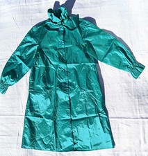 Vintage Tote 90s 80's Femme Ruffle Kawaii Harajuku Cute Bright Aqua Rain Jacket