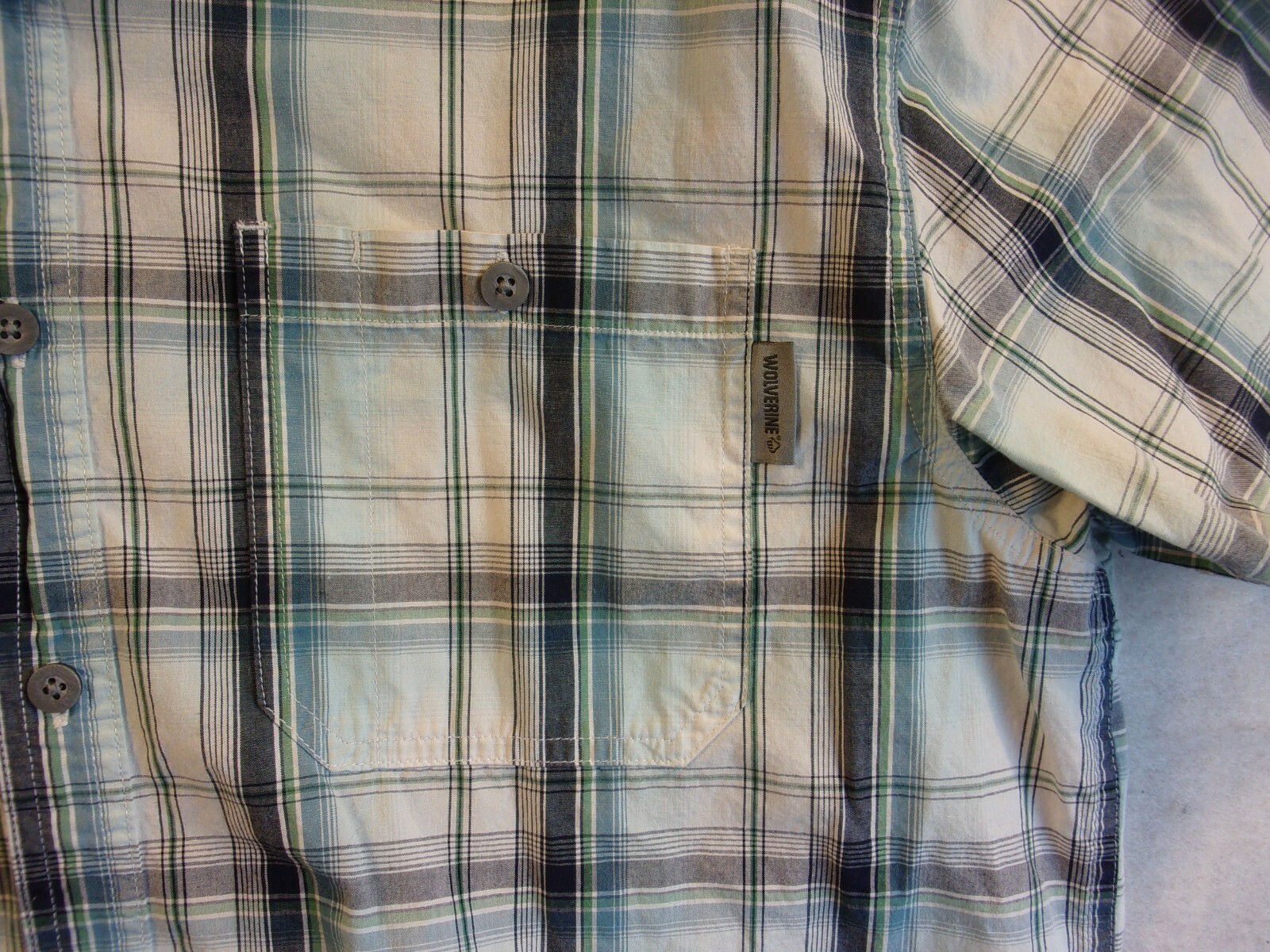 Wolverine Plaid Collared Button Down Shirt Men's … - image 3